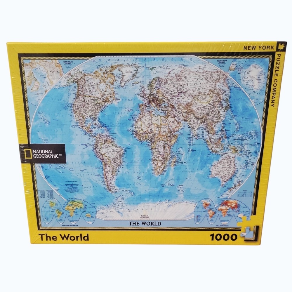 National Geographic World Map Puzzle 1000 Piece New Sealed New York Puzzle Co‎